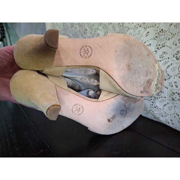 EUC Johnston & Murphy	Tan Suede Open Toe Lace-up Sandal/Sz. 7M - Picture 7 of 9